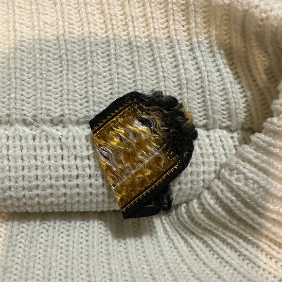 JC Penney Vintage 1970s Blue White Striped Mock Turtleneck Knit Sweater Medium - Picture 16 of 16